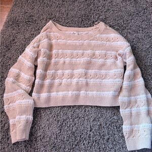 Hollister Cream Striped Women's Sweater
